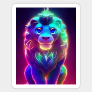 Leo the Neon Lion Sticker